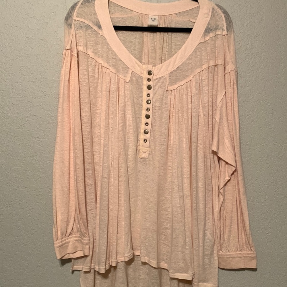 Free People pink/peach tunic top